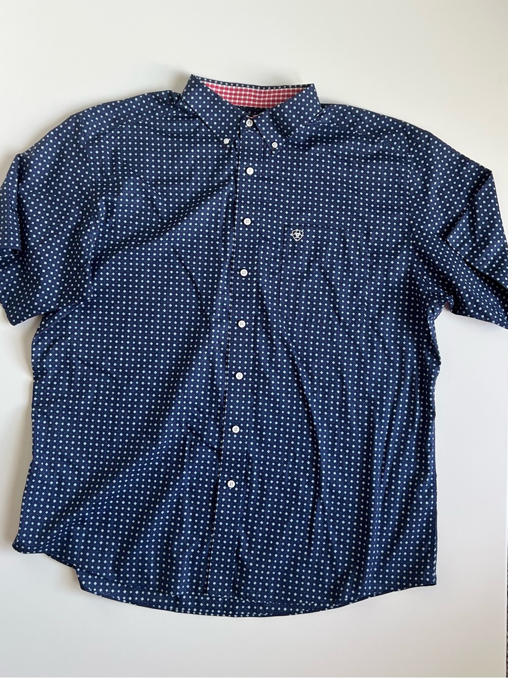 Ariat Navy Micro Dot Short-Sleeve Button-Down Shirt
